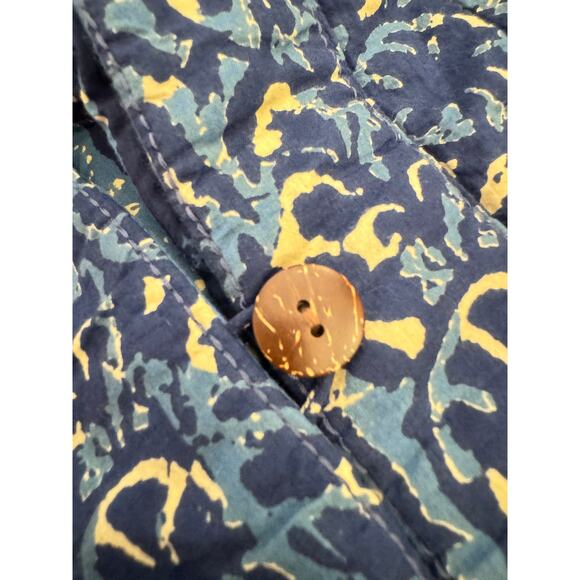 Pure J Jill Cotton 2X Reversible Quilted Jacket Blue Pockets Artsy Lagenlook - Picture 9 of 12